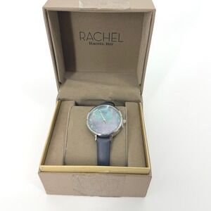 Rachel Rachel Roy Watch Mother of Pearl Dial Navy Blue Strap Silver Tone